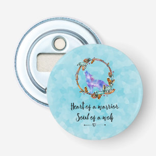 Typography Quote with a Watercolor Wolf Boho Style Bottle Opener