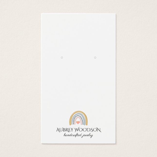 Typography Rainbow Logo Earring Jewelry Display  (Front)