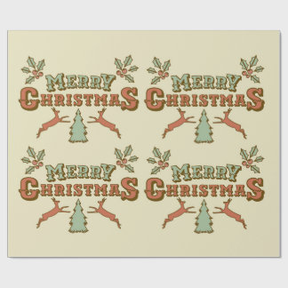 Typography Reindeer Christmas Gift Wrap