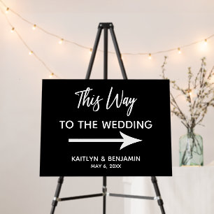 Typography & Right Arrow "This Way" to the Wedding Foam Board