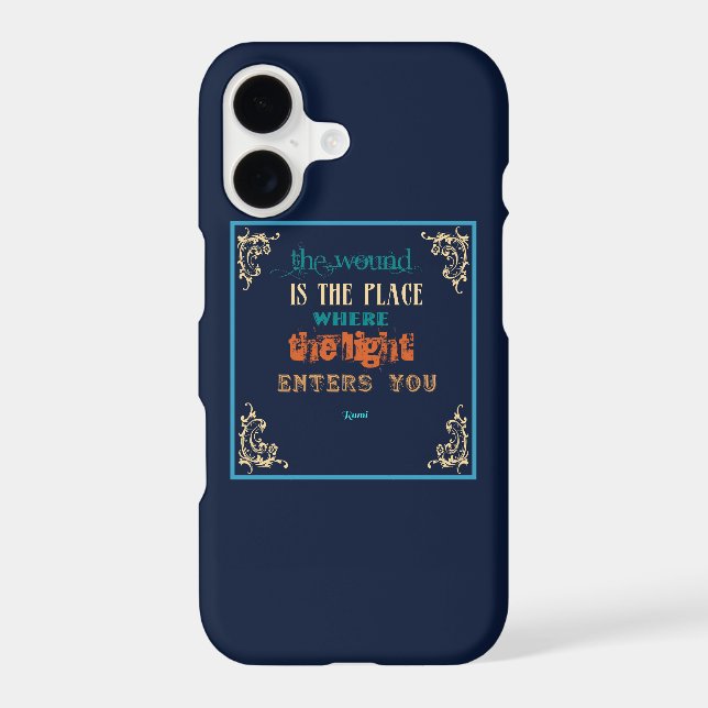 Typography Rumi Quote - The Wound Iphone Case (Back)