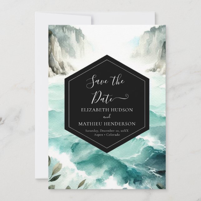 Typography Rustic Nautical Wedding Save The Date (Front)
