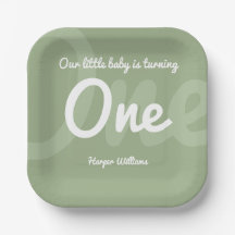 Typography Sage One Baby First Birthday