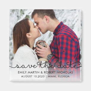 Typography Save the Date Wedding Magnet