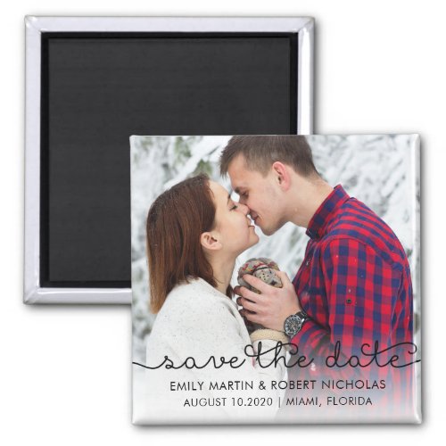 Typography Save the Date Wedding Magnet