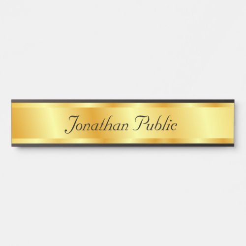 Typography Script Gold Look Elegant Glamorous Door Sign