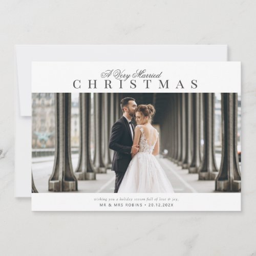 typography script holiday wedding announcement 