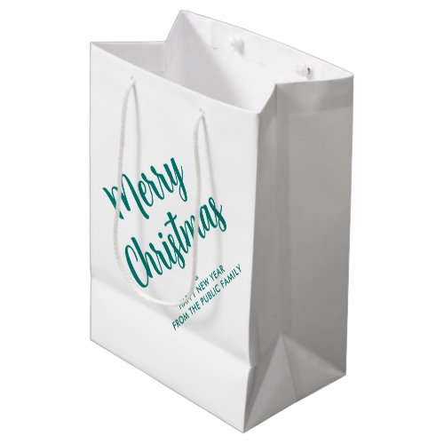 Typography Script Merry Christmas Elegant Template Medium Gift Bag