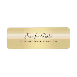 Typography Script Modern Elegant Faux Gold Trendy Label