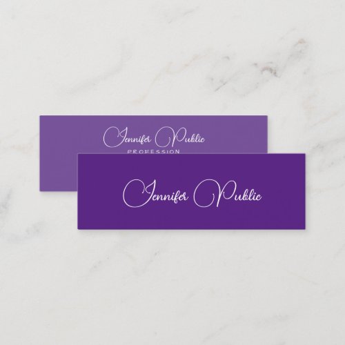 Typography Script Modern Simple Template Purple Mini Business Card