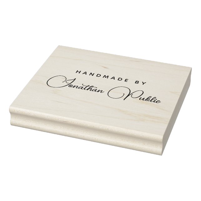 Typography Script Name Custom Template Handmade Rubber Stamp (Stamp)