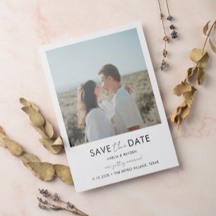 Typography Script Photo Wedding Save the Date Magnetic Invitation