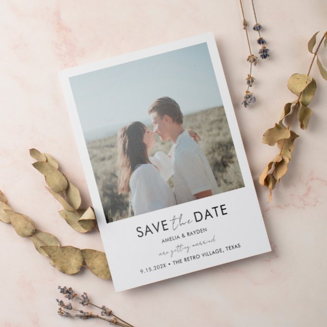Typography Script Photo Wedding Save the Date Magnetic Invitation (Creator Uploaded)