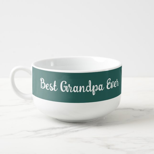 Typography Script Template Best Grandpa Ever Soup Mug (Right)