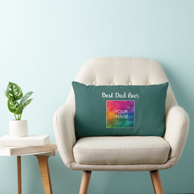Typography Script Template Custom Best Dad Ever Lumbar Pillow (Chair)