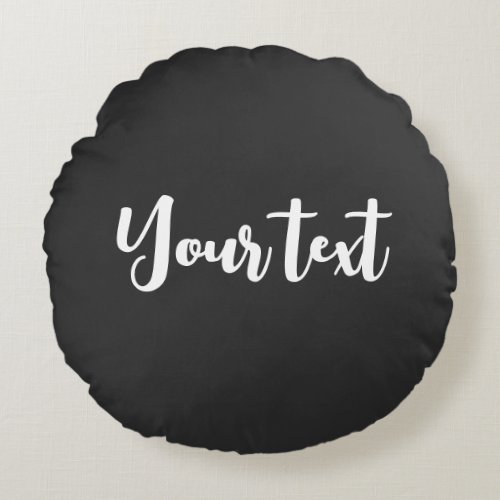Typography Script Text Template Modern Elegant Round Pillow