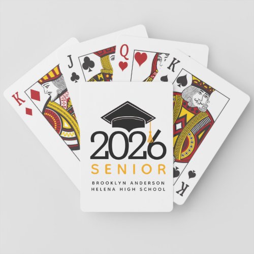 Typography Senior Class of 2021 Graduation   Playing Cards