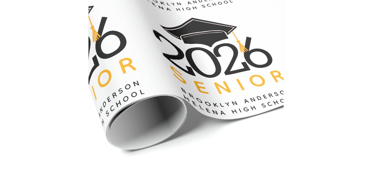 Typography Senior Class of 2021 Graduation Wrapping Paper | Zazzle