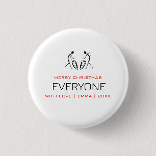 typography, Silhouette drummers Christmas Button