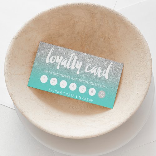 typography silver glitter turquoise loyalty