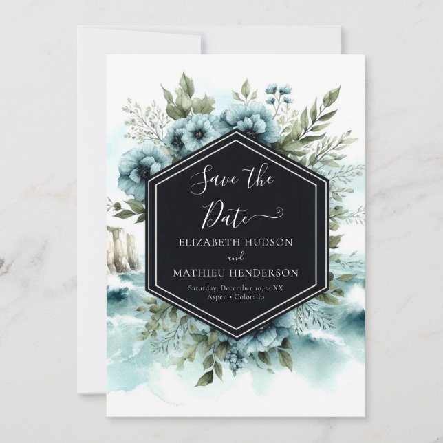 Typography Simple Nautical Wedding Save The Date (Front)