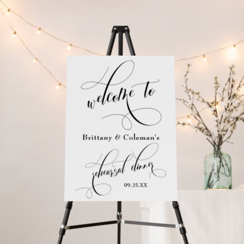 Typography Simple Welcome to The Rehearsal Dinner Foam Board