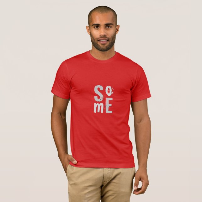 Typography Social Media Cool Silver Print T-Shirt (Front Full)