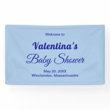 Typography Style Minimalist Light Blue Baby Shower