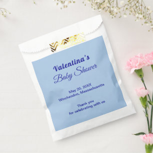 Typography Style Minimalist Light Blue Baby Shower Favor Bag