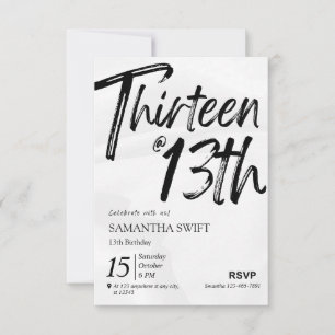 Typography Sweet 13 birthday invitations