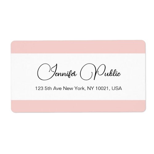 Typography Template Blush Pink White Shipping Label