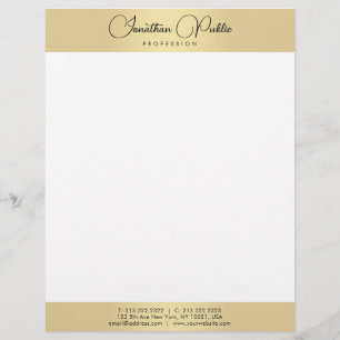Typography Template Gold White Modern Elegant Letterhead