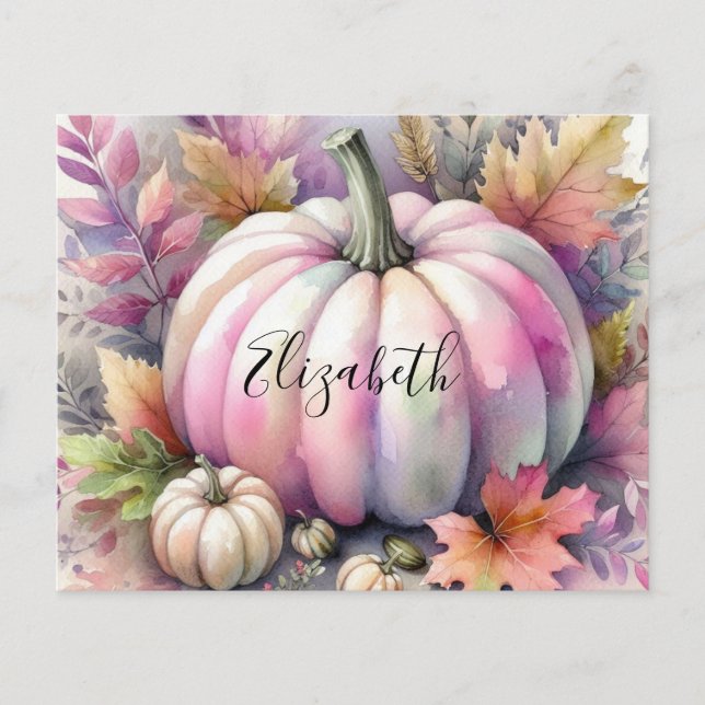 Typography text Fall pumpkins watercolor  (Front)