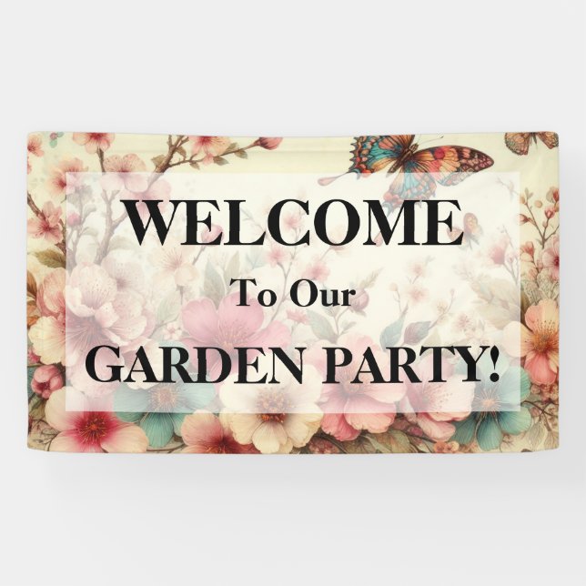 Typography text floral cherry blossom watercolor  banner (Horizontal)