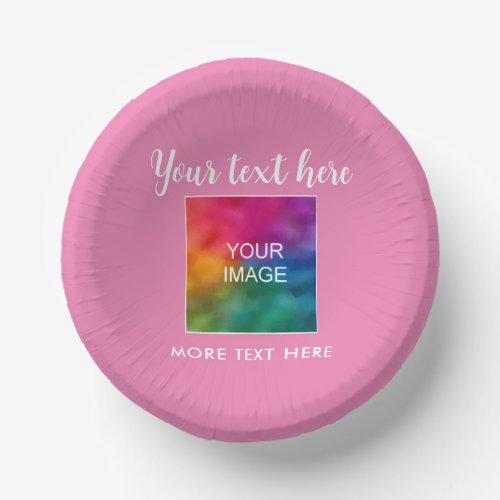 Typography Text Name Photo Picture Pink Template Paper Bowls