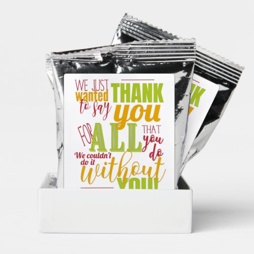 Typography Thanks Appreciation Message Coffee Drink Mix