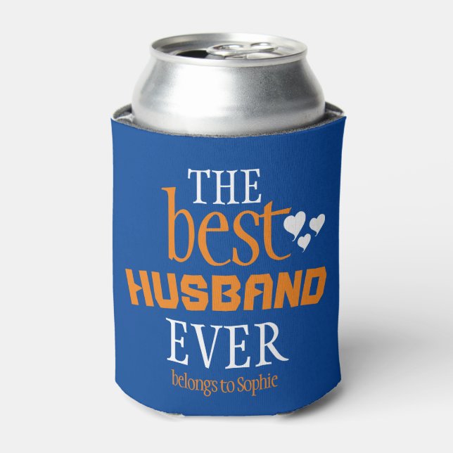 Typography The Best Husband Ever  Can Cooler (Can Front)