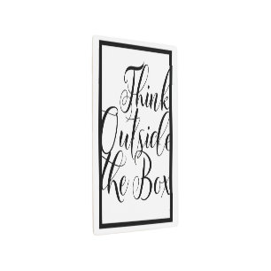 Typography Think Outside The Box Motivational Metal Print