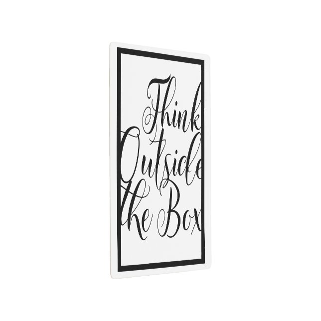 Typography Think Outside The Box Motivational Metal Print (3/4)