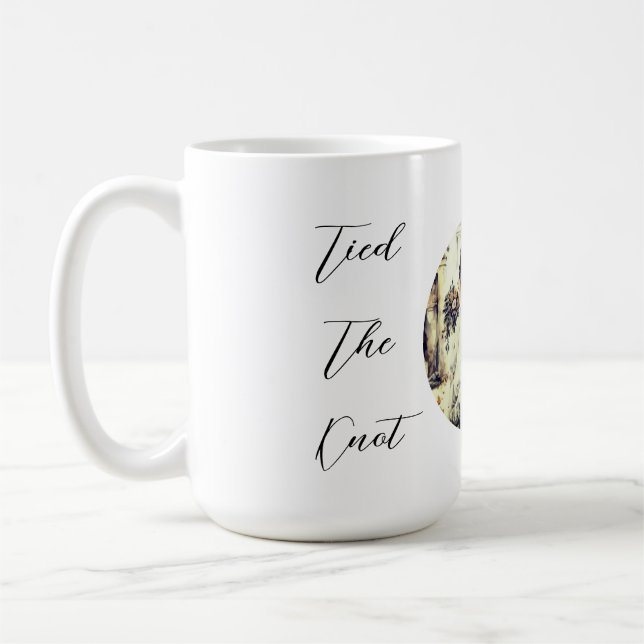 Typography Tied The Knot Couple Name Mug (Left)