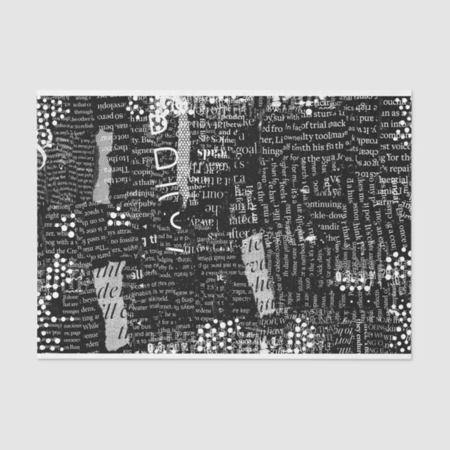 Typography tissue paper for decoupage or collage (Front)