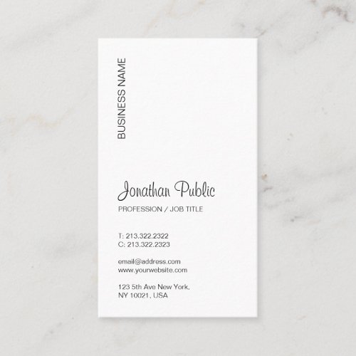 Typography Upload Your Logo Vertical Modern Business Card