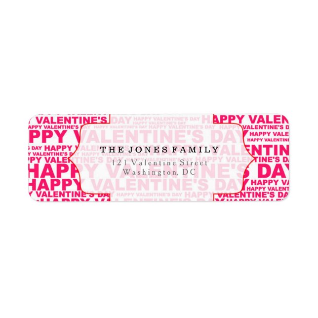 Typography Valentine's Day Label (Front)