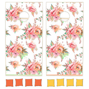 Typography, Vintage Style, Retro Vibe, Watercolor, Cornhole Set