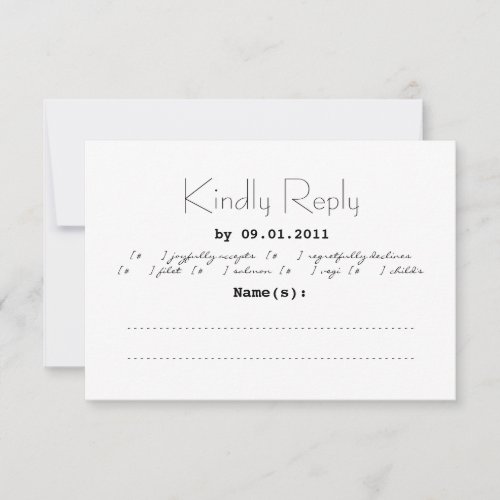 Typography Wedding Invitation RSVP
