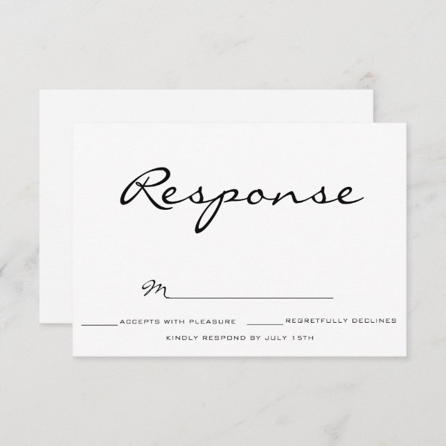 Typography Wedding rsvp Invitation (Front/Back)