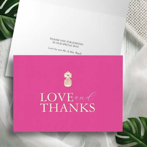 Typography Wedding Thank You Cards Vibrant Pink