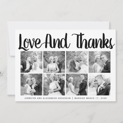 Typography wedding Thank You eight photo collage