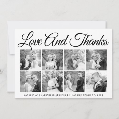 Typography wedding Thank You eight photo collage