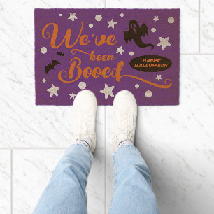 Typography We've Been Booed Halloween Ghost Fiber Doormat